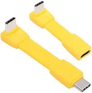 2pcs/Set 80Gbps 240W USB5.0 FPC Flat Slim Male to Male & Female Extension Cable Up Angled 90 Degree 16K 8K 60Hz 5K Compatible with 40Gbps USB4.0 Thunderbolt Yellow 2pcs/Set 80Gbps 240W USB5.0 FPC Flat Slim Male to Male & Female Extension Cable Up Angled 90 Degree 16K 8K 60Hz 5K Compatible with 40Gbps USB4.0 Thunderbolt Yellow