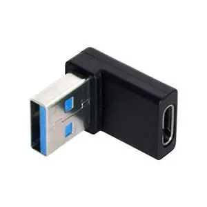USB-C Type C Female 90 Degree Down Angled to USB 3.0 A Male Data Adapter for Laptop Desktop USB-C Type C Female 90 Degree Down Angled to USB 3.0 A Male Data Adapter for Laptop Desktop