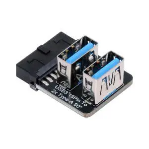 USB3.0 Motherboard 19/20pin Box Header Slot to 10Gbps Dual USB 3.0 Type-A Adapter Forward Angled Vertical Type USB3.0 Motherboard 19/20pin Box Header Slot to 10Gbps Dual USB 3.0 Type-A Adapter Forward Angled Vertical Type