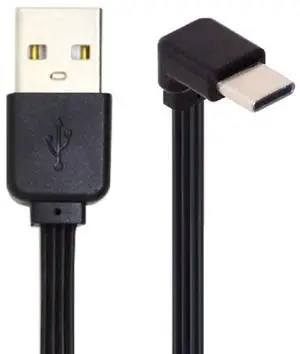 USB 2.0 Type-A Male to USB-C Type-C Up Down Angled 90 Degree Data Flat Slim FPC Cable for FPV & Disk & Phone 13cm USB 2.0 Type-A Male to USB-C Type-C Up Down Angled 90 Degree Data Flat Slim FPC Cable for FPV & Disk & Phone 13cm