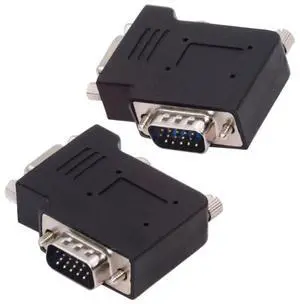 2pcs/lot HDB15Pin VGA RGB Screw Type Male to Female Left & Right Angled 90 Degree Nut Type Extension Adapter for Monitor Displays 2pcs/lot HDB15Pin VGA RGB Screw Type Male to Female Left & Right Angled 90 Degree Nut Type Extension Adapter for Monitor Displays