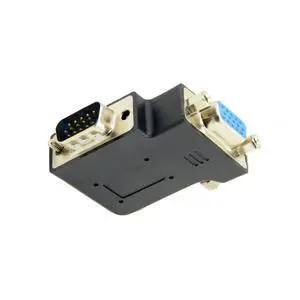HDB15Pin VGA RGB Screw Type Male to Female Left Angled 90 Degree Nut Type Extension Adapter for Monitor Displays HDB15Pin VGA RGB Screw Type Male to Female Left Angled 90 Degree Nut Type Extension Adapter for Monitor Displays