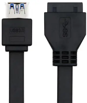 Cable Flat Dual Ports Stackable USB 3.0 Female to Motherboard 20pin 19Pin Header Data Cable with DIP Pins 50cm Cable Flat Dual Ports Stackable USB 3.0 Female to Motherboard 20pin 19Pin Header Data Cable with DIP Pins 50cm