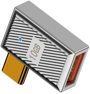 10Gbps Data 120W Power USB-C USB 3.1 Type C to USB 3.0 A Type OTG 90 Degree Right Angled Adapter Alloy Shell Mecha Cyberpunk Style 10Gbps Data 120W Power USB-C USB 3.1 Type C to USB 3.0 A Type OTG 90 Degree Right Angled Adapter Alloy Shell Mecha Cyberpunk Style
