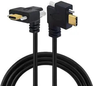 10Gbps USB 3.1 USB-C Dual Locking Thumbscrew Up Down Angled to USB 3.1 Type-C Single Screw Male to Male Data Cable Panel Mount Type 1M 10Gbps USB 3.1 USB-C Dual Locking Thumbscrew Up Down Angled to USB 3.1 Type-C Single Screw Male to Male Data Cable Panel Mount Type 1M