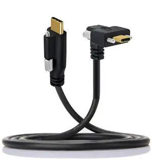 10Gbps USB 3.1 USB-C Dual Locking Thumbscrew Up Down Angled to USB 3.1 Type-C Single Screw Male to Male Data Cable Panel Mount Type 1M 10Gbps USB 3.1 USB-C Dual Locking Thumbscrew Up Down Angled to USB 3.1 Type-C Single Screw Male to Male Data Cable Panel Mount Type 1M