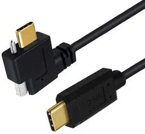 10Gbps USB 3.1 Type-C Male to Single Locking Thumbscrew USB-C Horizontal Left Right Angled Data Cable Panel Mount Type 1M 10Gbps USB 3.1 Type-C Male to Single Locking Thumbscrew USB-C Horizontal Left Right Angled Data Cable Panel Mount Type 1M