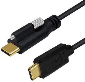 10Gbps USB 3.1 Type-C Male to Single Locking Thumbscrew USB-C Data 4K Cable Panel Mount Type 1M 10Gbps USB 3.1 Type-C Male to Single Locking Thumbscrew USB-C Data 4K Cable Panel Mount Type 1M