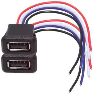 2pcs/Set DC 5V Power OEM DIY Type A Female Socket to 4Pin Open Cable Latch Mount Type 2pcs/Set DC 5V Power OEM DIY Type A Female Socket to 4Pin Open Cable Latch Mount Type