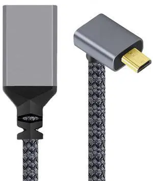 4K Type-D 90 Degree Up Angled Micro HDMI 1.4 Male to HDMI Female Extension Cable for DV MP4 Camera DC Laptop 4K Type-D 90 Degree Up Angled Micro HDMI 1.4 Male to HDMI Female Extension Cable for DV MP4 Camera DC Laptop