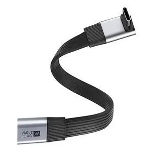 USB5.0 Flat Slim FPC 240W 80Gbps 20cm Male to Female Up Angled 90 Degree Extension Cable 16K 8K 60Hz 5K Compatible with 40Gbps USB4.0 Thunderbolt3/4/5 USB5.0 Flat Slim FPC 240W 80Gbps 20cm Male to Female Up Angled 90 Degree Extension Cable 16K 8K 60Hz 5K Compatible with 40Gbps USB4.0 Thunderbolt3/4/5
