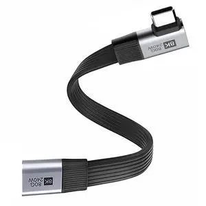 USB5.0 Flat Slim FPC 240W 80Gbps 20cm Male to Female Right Angled 90 Degree Extension Cable 16K 8K 60Hz 5K Compatible with 40Gbps USB4.0 Thunderbolt3/4/5 USB5.0 Flat Slim FPC 240W 80Gbps 20cm Male to Female Right Angled 90 Degree Extension Cable 16K 8K 60Hz 5K Compatible with 40Gbps USB4.0 Thunderbolt3/4/5