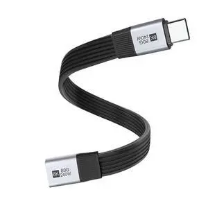 USB5.0 Flat Slim FPC 240W 80Gbps 20cm Male to Female Extension Cable 16K 8K 60Hz 5K Compatible with 40Gbps USB4.0 Thunderbolt3/4/5 USB5.0 Flat Slim FPC 240W 80Gbps 20cm Male to Female Extension Cable 16K 8K 60Hz 5K Compatible with 40Gbps USB4.0 Thunderbolt3/4/5