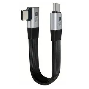 USB5.0 80Gbps Flat Slim FPC Male to Male 240W 16K 8K 60Hz 5K Extension Cable Right Angled 90 Degree 20cm Compatible with 40Gbps USB4.0 Thunderbolt3/4/5 USB5.0 80Gbps Flat Slim FPC Male to Male 240W 16K 8K 60Hz 5K Extension Cable Right Angled 90 Degree 20cm Compatible with 40Gbps USB4.0 Thunderbolt3/4/5