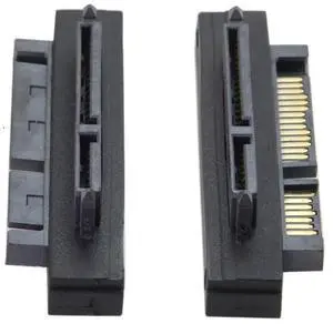 2PCS 90 Degree Up & Down Angled SATA 22Pin 7+15 Male to SATA 22Pin Female Extension Convertor Adapter 2PCS 90 Degree Up & Down Angled SATA 22Pin 7+15 Male to SATA 22Pin Female Extension Convertor Adapter