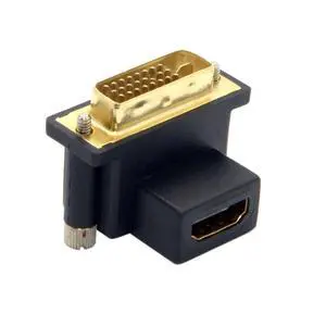 Up Angled 90 Degree DVI Male to HDMI Female Adapter for Computer & HDTV & Graphics Card Up Angled 90 Degree DVI Male to HDMI Female Adapter for Computer & HDTV & Graphics Card
