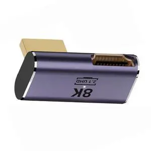 HDMI Male to HDMI 2.1 Female Low Profile Vertical 90 Degree Right Up Angled UHD Extension Adapter Support 8K 60hz HDTV HDMI Male to HDMI 2.1 Female Low Profile Vertical 90 Degree Right Up Angled UHD Extension Adapter Support 8K 60hz HDTV