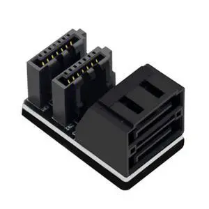Dual SATA 7Pin Female to 90 Degree Angled 7Pin Male Vertical Adapter Low Profile for Desktops SSD HDD Mainboard Motherboard Dual SATA 7Pin Female to 90 Degree Angled 7Pin Male Vertical Adapter Low Profile for Desktops SSD HDD Mainboard Motherboard