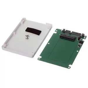 1.8 Micro SATA 16pin SSD to 2.5 SATA 22pin 7+15 Hard Disk case Enclosure White 7mm Height 1.8 Micro SATA 16pin SSD to 2.5 SATA 22pin 7+15 Hard Disk case Enclosure White 7mm Height