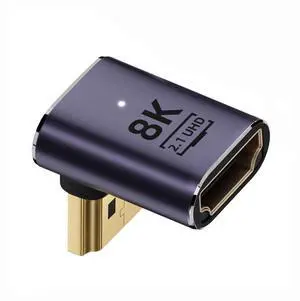 HDMI Male to HDMI 2.1 Female Low Profile Vertical 90 Degree Down Angled UHD Extension Adapter Support 8K 60hz HDTV HDMI Male to HDMI 2.1 Female Low Profile Vertical 90 Degree Down Angled UHD Extension Adapter Support 8K 60hz HDTV