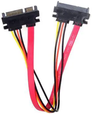 SATA 3.0 7+15 22 Pin SATA Male to Female Data Power Extension Cable 30cm Red Color SATA 3.0 7+15 22 Pin SATA Male to Female Data Power Extension Cable 30cm Red Color