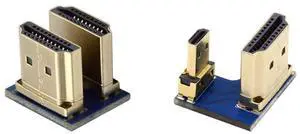 2pcs/Set HDMI to Micro HDMI Type A to Type-D Male Connector Socket Opposite U Shape Back Angled for Raspberry PI 3B/3B+/4B 2pcs/Set HDMI to Micro HDMI Type A to Type-D Male Connector Socket Opposite U Shape Back Angled for Raspberry PI 3B/3B+/4B