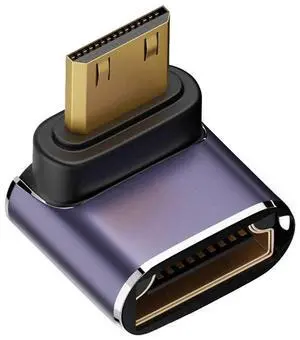 Down Angled Mini HDMI Male to HDMI 2.1 Female UHD Extension Gold Converter Adapter Support 8K 60hz HDTV Down Angled Mini HDMI Male to HDMI 2.1 Female UHD Extension Gold Converter Adapter Support 8K 60hz HDTV