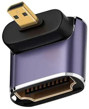 Up Angled Micro HDMI Male to HDMI 2.1 Female UHD Extension Gold Converter Adapter Support 8K 60hz HDTV Up Angled Micro HDMI Male to HDMI 2.1 Female UHD Extension Gold Converter Adapter Support 8K 60hz HDTV