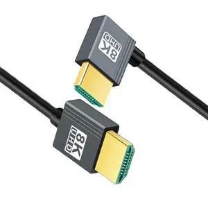 HDMI 2.1 Cable,HDMI Male to Male 90 Degree Left Angled 8K@60Hz 4K@120Hz 48Gbps Ultra High-Speed Flexibility Gold-Plated Cable 2.0M for TV, Monitor, Computer HDMI 2.1 Cable,HDMI Male to Male 90 Degree Left Angled 8K@60Hz 4K@120Hz 48Gbps Ultra High-Speed Flexibility Gold-Plated Cable 2.0M for TV, Monitor, Computer