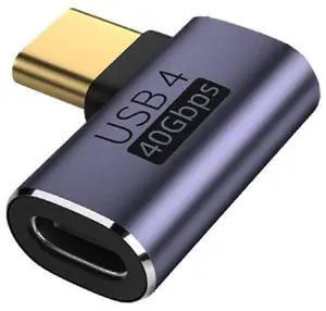 40Gbps Male to Female USB4 Type C 90 Degree Left Right Angled 100W Power Data 8K Video Adapter for Laptop Phone 40Gbps Male to Female USB4 Type C 90 Degree Left Right Angled 100W Power Data 8K Video Adapter for Laptop Phone