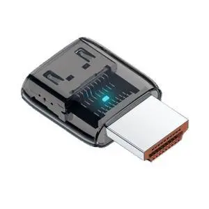 UHD 8K 60hz HDMI 2.1 Female to HDMI Male Extension Adapter Extender Transparent with Smart LED Light Support HDTV UHD 8K 60hz HDMI 2.1 Female to HDMI Male Extension Adapter Extender Transparent with Smart LED Light Support HDTV