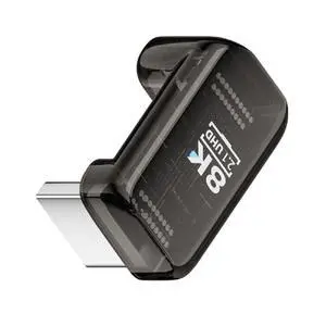 UHD 8K 60hz Down Angled 360 Degree Opposite U Shape Back HDMI Male to HDMI 2.1 Female Extension Adapter Extender Transparent with Smart LED HDTV UHD 8K 60hz Down Angled 360 Degree Opposite U Shape Back HDMI Male to HDMI 2.1 Female Extension Adapter Extender Transparent with Smart LED HDTV