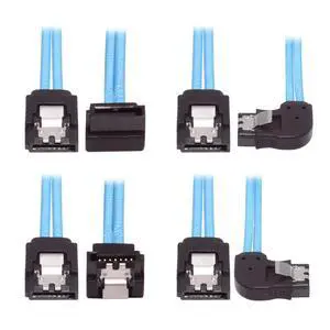 4pcs/Set 6Gbps Angled Type Internal 4-SATA Host to 4SATA 7pin Target Disk Data Server 90 Degree Cable 25cm 4pcs/Set 6Gbps Angled Type Internal 4-SATA Host to 4SATA 7pin Target Disk Data Server 90 Degree Cable 25cm