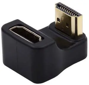 HDMI Type-A to HDMI Male to Female 360 Degree Down Extension Adapter Opposite U Shape Back Angled HDMI Type-A to HDMI Male to Female 360 Degree Down Extension Adapter Opposite U Shape Back Angled