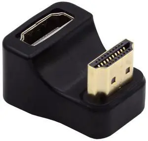 HDMI Type-A to HDMI Male to Female 360 Degree Extension Adapter Up Opposite U Shape Back Angled HDMI Type-A to HDMI Male to Female 360 Degree Extension Adapter Up Opposite U Shape Back Angled