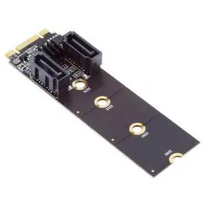 PCI Express NGFF Key B+M to SATA 3.0 6Gbps Dual Ports Vertical Adapter Converter Hard Drive Extension Card JMB582 2230 2242 2260 2280 PCI Express NGFF Key B+M to SATA 3.0 6Gbps Dual Ports Vertical Adapter Converter Hard Drive Extension Card JMB582 2230 2242 2260 2280