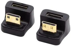 2PCS 360 Degree Up & Down Opposite U Shape Back Angled Mini HDMI 1.4 Male to Mini Female Extension Adapter Converter 2PCS 360 Degree Up & Down Opposite U Shape Back Angled Mini HDMI 1.4 Male to Mini Female Extension Adapter Converter