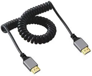 4K 60hz Stretch Coiled Cable Male HDMI 2.0 to Male HDMI Straight Connector for Laptop Monitor HDTV Computer 4K 60hz Stretch Coiled Cable Male HDMI 2.0 to Male HDMI Straight Connector for Laptop Monitor HDTV Computer