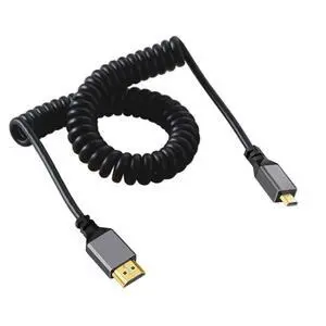 4K 60hz Micro HDMI 2.0 Male to HDMI Male Straight Connector Stretch Coiled Cable for HDTV Monitor Computer Laptop 4K 60hz Micro HDMI 2.0 Male to HDMI Male Straight Connector Stretch Coiled Cable for HDTV Monitor Computer Laptop