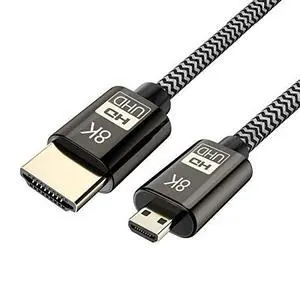 Micro HDMI to HDMI 2.1 Ultra-HD UHD 8K 60hz 4K 120hz Cable 48Gbs HDMI Cord for Camera Tablet 1.5M Micro HDMI to HDMI 2.1 Ultra-HD UHD 8K 60hz 4K 120hz Cable 48Gbs HDMI Cord for Camera Tablet 1.5M