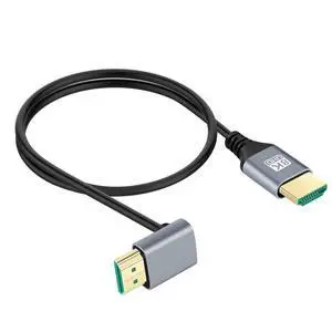 Ultra Thin HDTV HDMI 2.1 Male to Male Cable 8K 4K Hyper Super Flexible Slim Cord 90 Degree Up Angled Type-A for Computer HDTV 50cm Ultra Thin HDTV HDMI 2.1 Male to Male Cable 8K 4K Hyper Super Flexible Slim Cord 90 Degree Up Angled Type-A for Computer HDTV 50cm