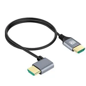 Ultra Thin HDTV HDMI 2.1 Male to Male Cable 8K 4K Hyper Super Flexible Slim Cord 90 Degree Right Angled Type-A for Computer HDTV 50cm Ultra Thin HDTV HDMI 2.1 Male to Male Cable 8K 4K Hyper Super Flexible Slim Cord 90 Degree Right Angled Type-A for Computer HDTV 50cm