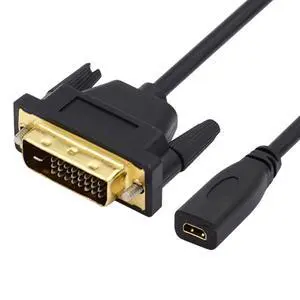 UHD 4K DVI 24+1 to Micro HDMI 1.4 Male to Female Type D Extension Cable for HDTV Graphics Card Computer UHD 4K DVI 24+1 to Micro HDMI 1.4 Male to Female Type D Extension Cable for HDTV Graphics Card Computer
