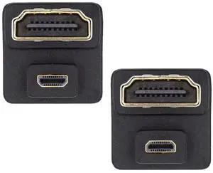 2pcs/Set Micro HDMI 1.4 Type-D Male to HDMI Female Port Saver Opposite U Shape Back Angled Up & Down 360 Degree Extension Adapter 2pcs/Set Micro HDMI 1.4 Type-D Male to HDMI Female Port Saver Opposite U Shape Back Angled Up & Down 360 Degree Extension Adapter