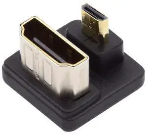 Type-D Micro HDMI 1.4 Male to HDMI Female Port Savers Opposite U Shape Back 360 Degree Down Angled Extension Adapter Converter Type-D Micro HDMI 1.4 Male to HDMI Female Port Savers Opposite U Shape Back 360 Degree Down Angled Extension Adapter Converter