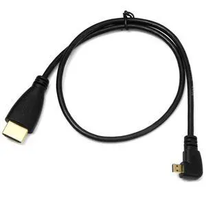Right Angled 90 Degree Micro HDMI to HDMI Male HDTV Cable 50cm for Cell Phone & Tablet Right Angled 90 Degree Micro HDMI to HDMI Male HDTV Cable 50cm for Cell Phone & Tablet