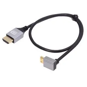 8K 4K Mini HDMI 2.1 Ultra Thin HDTV Cable Hyper Super Flexible Slim Cord Type-A to Type-C Up Angled for Camera HDTV 50cm 8K 4K Mini HDMI 2.1 Ultra Thin HDTV Cable Hyper Super Flexible Slim Cord Type-A to Type-C Up Angled for Camera HDTV 50cm