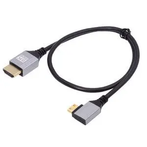 8K 4K Mini HDMI 2.1 Ultra Thin HDTV Cable Hyper Super Flexible Slim Cord Type-A to Type-C Left Angled for Camera HDTV 50cm 8K 4K Mini HDMI 2.1 Ultra Thin HDTV Cable Hyper Super Flexible Slim Cord Type-A to Type-C Left Angled for Camera HDTV 50cm