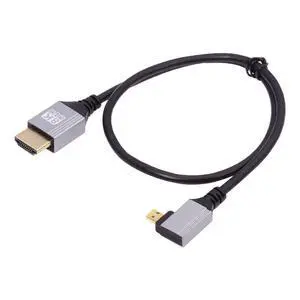 8K 4K Ultra Thin Micro HDMI 2.1 HDTV Cable Hyper Super Flexible Slim Cord Type-A to Type-D Right Angled for Camera HDTV 50cm 8K 4K Ultra Thin Micro HDMI 2.1 HDTV Cable Hyper Super Flexible Slim Cord Type-A to Type-D Right Angled for Camera HDTV 50cm