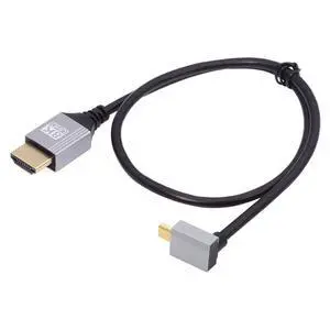 8K 4K Ultra Thin Micro HDMI 2.1 HDTV Cable Hyper Super Flexible Slim Cord Type-A to Type-D Up Angled for Camera HDTV 50cm 8K 4K Ultra Thin Micro HDMI 2.1 HDTV Cable Hyper Super Flexible Slim Cord Type-A to Type-D Up Angled for Camera HDTV 50cm